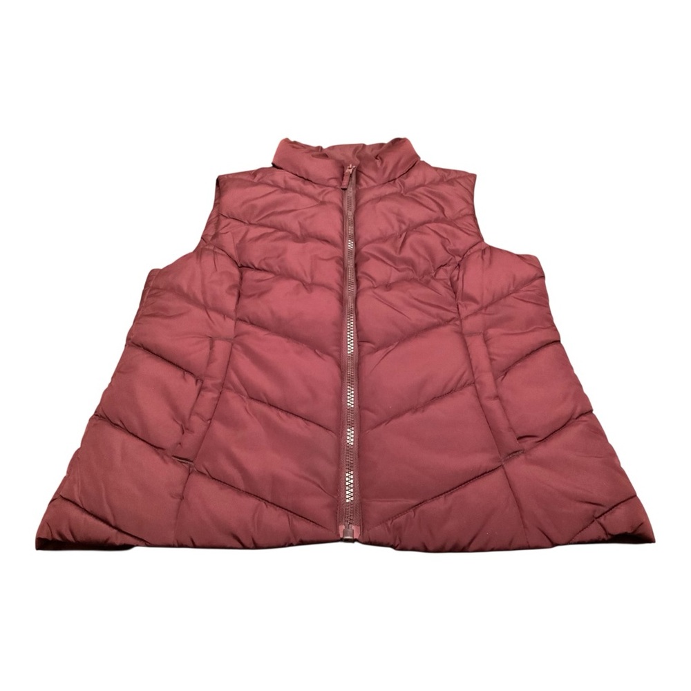 Cole Haan Burgundy Down Blend Chevron Puffer Vest XS